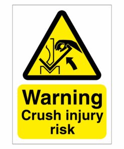 Warning Crush Injury Risk Sign