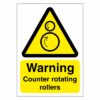 Warning Counter Rotating Rollers Sign