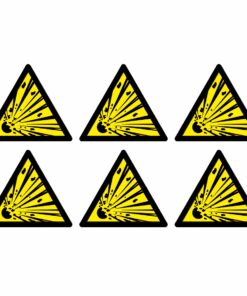 Explosive Material Warning Symbol - Pack Of 6