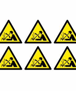 Rapid Movement Of Workpiece In Press Brake Warning Symbol - Pack Of 6