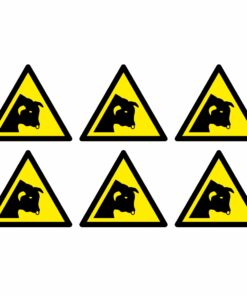 Bull Warning Symbol - Pack Of 6