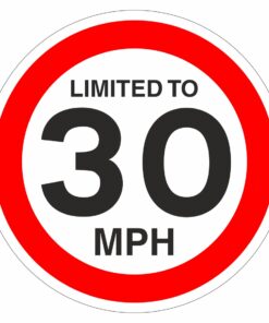 Limited To 30 MPH Sign