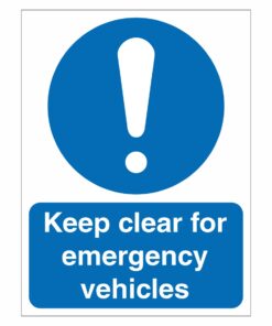 Keep Clear For Emergency Vehicles Sign