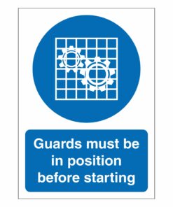 Guards Must Be In Position Before Starting Sign