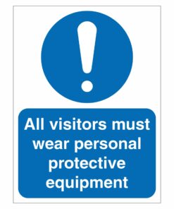 All Visitors Must Wear Personal Protective Equipment Sign