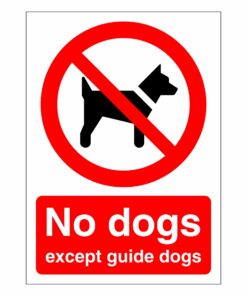 No Dogs Except Guide Dogs Sign