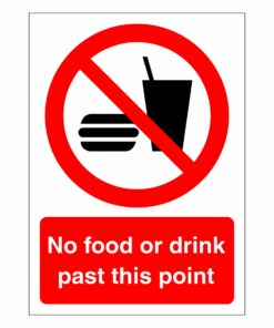 No Food Or Drink Past This Point Sign