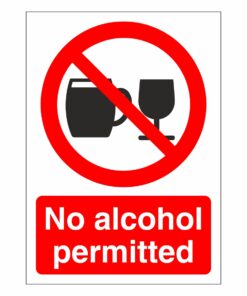 No Alcohol Permitted Sign