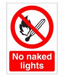 No Naked Lights Sign