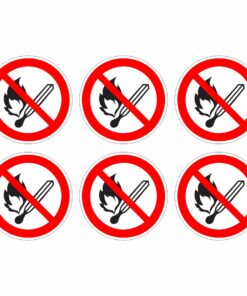 No Naked Flame Symbol - Pack Of 6