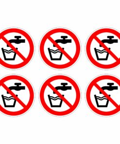 Not Drinking Water Symbol - Pack Of 6