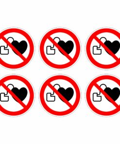 No Access For People With Active Implanted Cardiac Devices Symbol - Pack Of 6