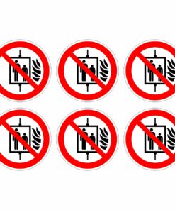 Do Not Use Lift In The Event Of Fire Symbol - Pack Of 6