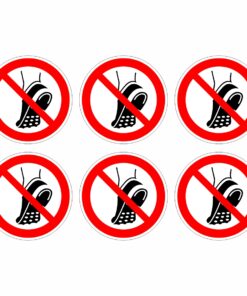 Do Not Wear Metal Studded Footwear Symbol - Pack Of 6