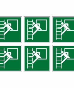 Emergency Window With Escape Ladder Symbol - Pack Of 6