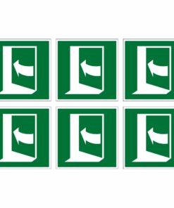 Door Opens By Pushing On The Left Hand Side Symbol - Pack Of 6