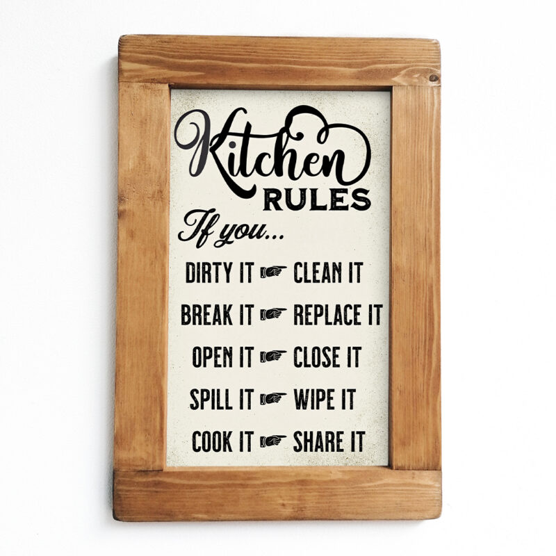 Commercial Kitchen Rules Sign Printable