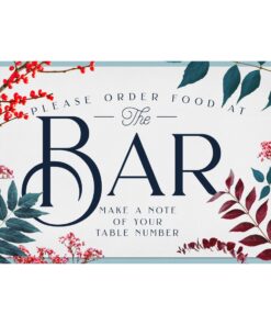 Please Order Food At The Bar  - Make A Note Of Your Table Number Sign