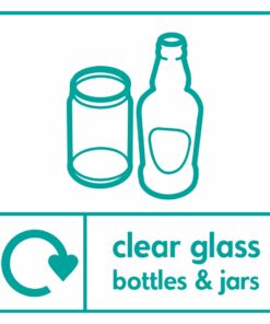 Clear Glass Bottles And Jars Recycling Sign