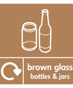 Brown Glass Bottles And Jars Recycling Sign
