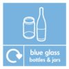 Blue Glass Bottles And Jars Recycling Sign