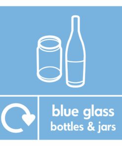 Blue Glass Bottles And Jars Recycling Sign