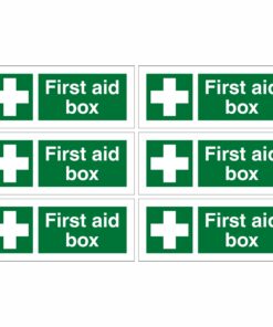 First Aid Box Signs - Set Of 6