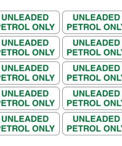 Unleaded Petrol Only Signs - Pack Of 10