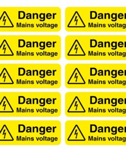 Danger Mains Voltage Signs - Pack Of 10