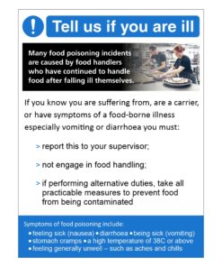 Tell Us If You Are Ill - Food Poisoning Sign