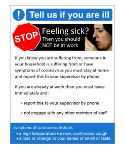 Tell Us If You Are Ill Sign