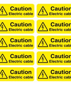 Caution Electric Cable Signs - Pack Of 10