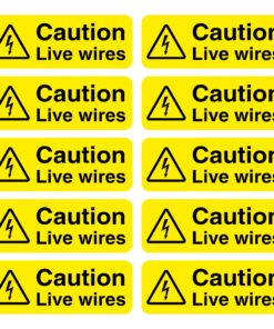 Caution Live Wires Signs - Pack Of 10