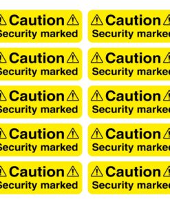 Caution Security Marked Signs - Pack Of 10
