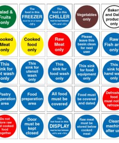 Set Of Kitchen Hygiene Signs (Set of 25)