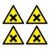 Harmful Health Dangers And Irritant Warning Triangle Symbols (Pack of 4)