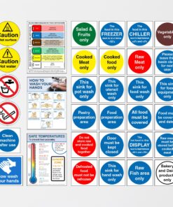 Set Of Kitchen Hygiene Signs (Set of 33)