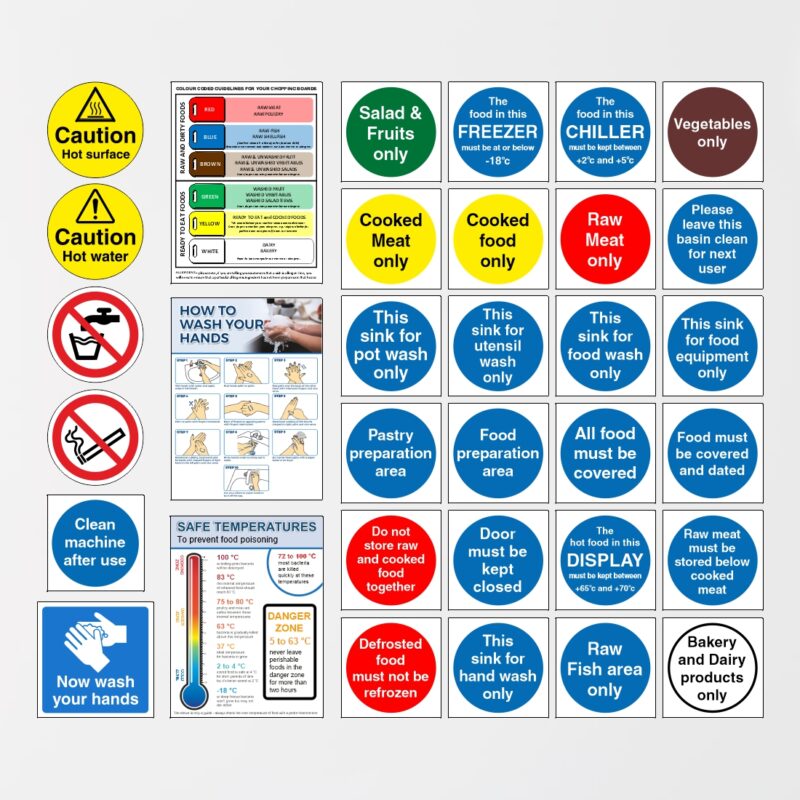 Set Of Kitchen Hygiene Signs Set Of 33 Aston Safety Signs   Bp119 800x800 