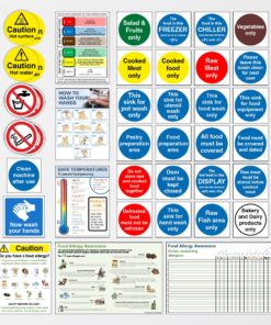 Kitchen Hygiene Signs (Set of 40)