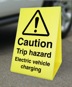 Free Standing A Board - Caution Trip Hazard Electric Vehicle Charging