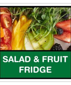 Salad And Fruit Fridge Sign