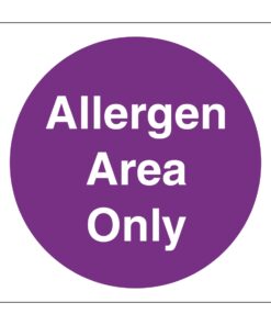 Allergen Area Only Sign
