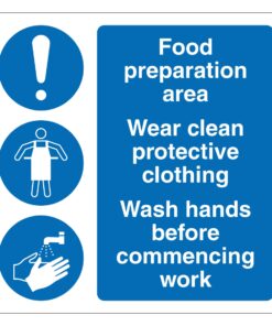 Food Preparation Area Sign