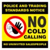 No cold calling - Self adhesive sign