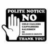 Polite Notice No Cold Callers, Canvassers, Salesmen - Self Adhesive Sign