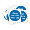 Clean Machine After Use - Pack Of 10 - Self adhesive labels