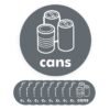 Cans - Pack Of 10 - Recycling self adhesive labels