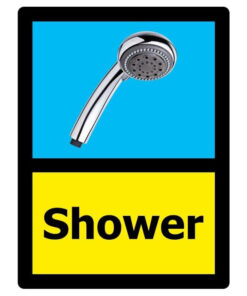Shower Dementia Friendly Door Sign - Self adhesive