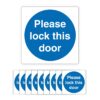 Please Lock This Door - Pack Of 10 - Self adhesive labels