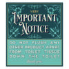 Important Notice Do not flush any other product apart from toilet tissue down the toilet - Self adhesive sign